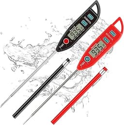 BOMATA 2 Pack Waterproof IPX7 Meat Thermometer Instant Read Food Thermometer with Long Probe for Water, Liquid, Kitch...