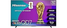 Hisense 75" QD7 Mini-LED 4K Smart Fire TV - QLED, 144Hz, HDR10+, Dolby Vision/Atmos, Game Mode Pro, Alexa Built-in (7...