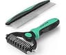 Docrok Pet Grooming Brush and Metal Comb Combo, Cat Brush Dog Brush for Shedding, Undercoat Rake for Dogs Grooming, D...