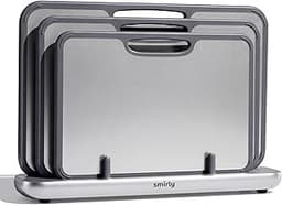 SMIRLY Titanium Cutting Board for Kitchen, Dishwasher Safe, 3 Pack, Silver