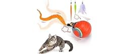 BABORUI Interactive Cat Toy Ball - Automatic Interactive Cat Toys for Indoor Cats with 3 Tails, 2 Speeds Rechargeable...