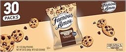 Famous Amos Original Recipe Chocolate Chip Bite-Size Cookies, 30 Pack Box, 30 oz