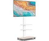 FITUEYES Rolling TV Stand, Mobile TV Cart on Wheels for 32-65 70 Inch Flat Screen TVs, Tall Floor TV Stand with Swive...