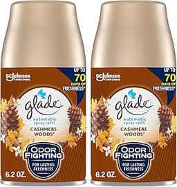 Glade Automatic Spray Refill, Air Freshener for Home and Bathroom, Cashmere Woods, 6.2 Oz, 2 Count