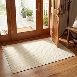 ANSSO 2x3 Wool Rug Indoor Door Mats for Entryway, 80% Merino Wool and 20% Cotton Soft Tufted Area Rug with Cotton Non...