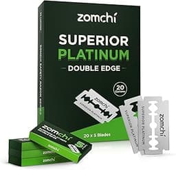 Double Edge Razor Blades, 100 Counts Safety Razor Blades for Shaving, Platinum Stainless Steel Shaving Blades for Men...