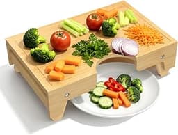 Bamboo Cutting Board with Folding Legs, Elevated Chopping Board for Counter-top, Kitchen Essential for Easy Cut Into ...