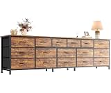 Huuger 77.6" Long Dresser for Bedroom, 16 Drawer Fabric Dresser for Closet, Wide Chest of Drawers with Storage, TV St...