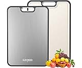 Titanium Cutting Board for Kitchen, Double Sided Chopping Board, 99.9% Pure Titanium & PP, Non-Porous, Odor Resistant...