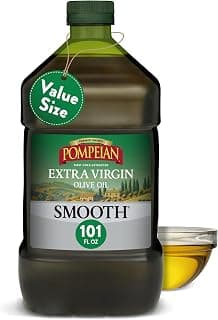 Pompeian Smooth Extra Virgin Olive Oil - 101 fl oz (3 L) First Cold Pressed Olive Oil for Cooking - Smooth Taste for ...