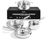 Plateful Titanium Pans for Cooking, 8 Piece Uncoated Titanium Cookware Set | Pure uncoated titanium frying pan, surfa...