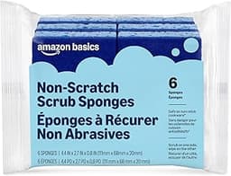 Amazon Basics Non-Scratch Dual-Sided Sponges for Nonstick Pots and Pans, Dish Scrubber, All-Purpose, 6-Pack, Packagin...