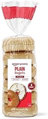 Amazon Grocery, Plain Bagels, Pre-Sliced, 21 Oz, 6 Ct