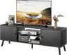 TV Stand for 55 60 inch TV, Modern Mid Century Entertainment Center with Storage, Wooden Media Console Table with 2 C...