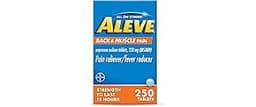 Aleve Back & Muscle Pain Relief Naproxen Sodium Tablets, Pain Reliever & Fever Reducer, Medicine for Body , 250 Count
