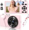 Digital Camera with Front Rear Lens, Autofocus 64MP 4K Camera for Photography with 32GB Card, Portable Compact Point ...