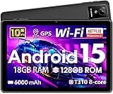 10 Inch Tablet, Android Tablet 10 Inch, Android 15 Tablet with 18GB RAM 128GB ROM, 1TB Expandable, Widevine L1, Octa-...