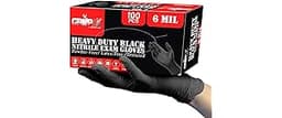 London Labs Heavy Duty 6 Mil Black Nitrile Gloves - Disposable, Latex & Powder Free | Mechanic, Food Prep & Tattoo | ...