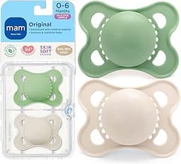 MAM Original Matte Baby Pacifiers 0-6 Months, Binky for Newborn Babies, BPA-Free Skin Soft Silicone Nipple, Easy to C...