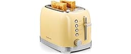 Culinaid Toaster 2 Slice Retro Stainless Steel with 1.5” Extra Wide Slots Bagel, Defrost, Reheat, Cancel Functions, 6...
