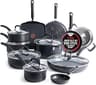 T-Fal Ultimate Hard Anodized Nonstick Pots and Pans Set 17 Piece, Nonstick Cookware Set with Fry Pan, Saucepans, Saut...