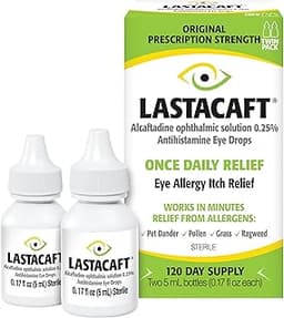 Lastacaft Once Daily Eye Allergy Itch Relief Drops, 2x0.17 fl oz (2x5 mL), 2 Count