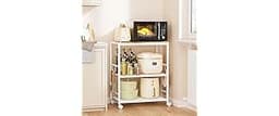 Rolling Kitchen Microwave Cart, 3-Tier Microwave Stand with Adjustable Shelf, Kitchen Storage Cart on Lockable Wheels...