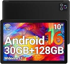 URAO Tablet,10.1" Android Tablet with Octa-core Processor 30GB RAM 128GB ROM HD IPS Touchscreen 8H Battery, Wi-Fi 6, ...