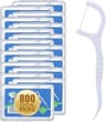 800 Count Dental Floss Picks – Built-in Toothpicks for Deep Cleaning, Comfortable Handle to Remove Plaque & Protect G...