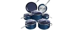 Nuwave Healthy Duralon Blue Ceramic Nonstick Cookware Set, PFAS Free | Scratch-Resistant, Dishwasher & Oven Safe, Ind...