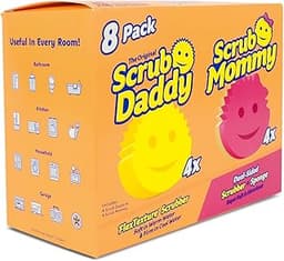 Scrub Daddy 4 Scrub Daddy Sponges & 4 Scrub Mommy Kitchen Sponges - Scratch-Free for Dishes & Multipurpose Cleaning -...