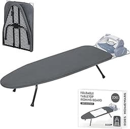 Metal Mesh Panel Tabletop Ironing Board | Foldable Iron Board | Heavy Duty Small Iron Board with Heat Resistant Cover...