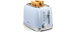 Culinaid Toaster 2 Slice Retro Stainless Steel with 1.5” Extra Wide Slots Bagel, Defrost, Reheat, Cancel Functions, 6...