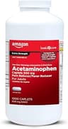 Amazon Basic Care Extra Strength Pain Relief, Acetaminophen Caplets, 500 mg, Pain Reliever and Fever Reducer for Head...