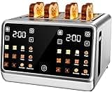 Smart 4-Slice Toaster with Dual Touchscreen & Independent Controls – 1800W Stainless Steel, Wide Slots for 6 Bread Ty...