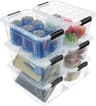 EOENVIVS Plastic Storage Bins with Lids 6 Pack, 7 Quart Storage Containers With Black Buckle Latch, Stackable Storage...
