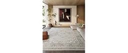 8x10 Area Rugs for Living Room: Washable Rug Non Slip Low Pile Soft Faux Wool Non Shedding Vintage Boho Large Carpet ...