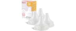 Pigeon Silicone Nipple (M) with Latch-On Line, 3+ Months, 4 Count | Stage 3, Medium Flow, Natural Feel