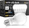 TJOY 6 Pack LED Light Bulbs 60 Watt Equivalent, Daylight White 5000K A19
