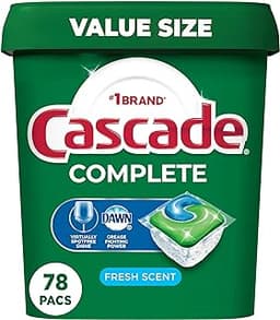 Cascade Complete Dishwasher Pods - Fresh Scent ActionPacs, Dishwasher Detergent, Dishwasher Soap, Detergent Pods, 78 ...
