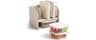 SMIRLY Glass Food Storage Containers with Lids & Organizer, 5-Pack, Cream | Borosilicate Glass Meal Prep Containers, ...