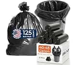 Delxo 40-45 Gallon Trash Bags, 125 Count, 40×45'' Large Black Garbage Bags | Star-Seal Can Liners for Home, Kitchen, ...