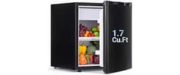 Erivess 1.7 Cu Ft Compact Mini Fridge with Freezer, 7 Temp Setting, Black | Energy Saving, Reversible Door, Adjustabl...