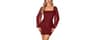 Rooscier Women's Glitter Bodycon Mini Dress | Long Sleeve Square Neck Mesh Ruched Party Short Dresses