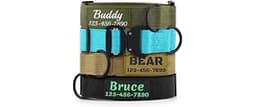 Personalized Tactical Dog Collar with Name and Phone Number, Heavy Duty Nylon Military Dog Collar with Strong Metal B...