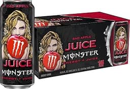 Monster Energy Juice Bad Apple, Energy + Juice, Energy Drink, 16 Ounce (Pack of 15)