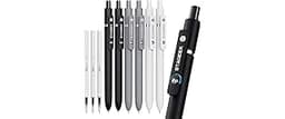 STAGEEK Black Gel Pens GX3, 6 Pcs Fine Point Smooth Writing Pens with 3 Extra Refills, Quick Dry Black Ink Pens for J...