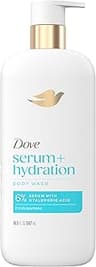 Dove Body Wash Hydration Boost Actively drenches dry skin 6% hydration serum with hyaluronic 18.5 oz