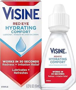 Visine Red Eye Hydrating Comfort Redness Relief Eye Drops, 0.5 fl. oz | Works Fast Against Redness, Refreshing Feel, ...