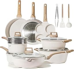 CAROTE 21pcs Pots and Pans Set, Nonstick Cookware Sets, Induction Cookware Kitchen Set Non Stick Cooking Set w/Frying...